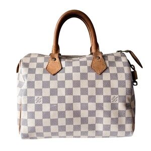 Louis Vuitton Speedy 25 Damier Azur Satchel Lock & Key